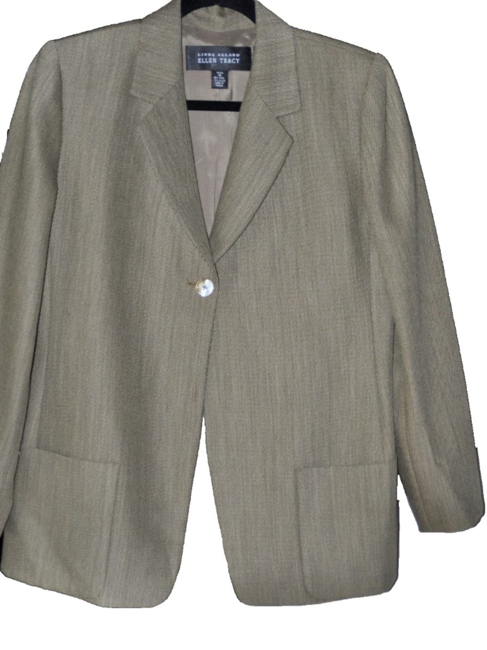 NEW Ellen Tracy Wool Jacket Linda Allard Women's Petite Tan Blazer Size 12P